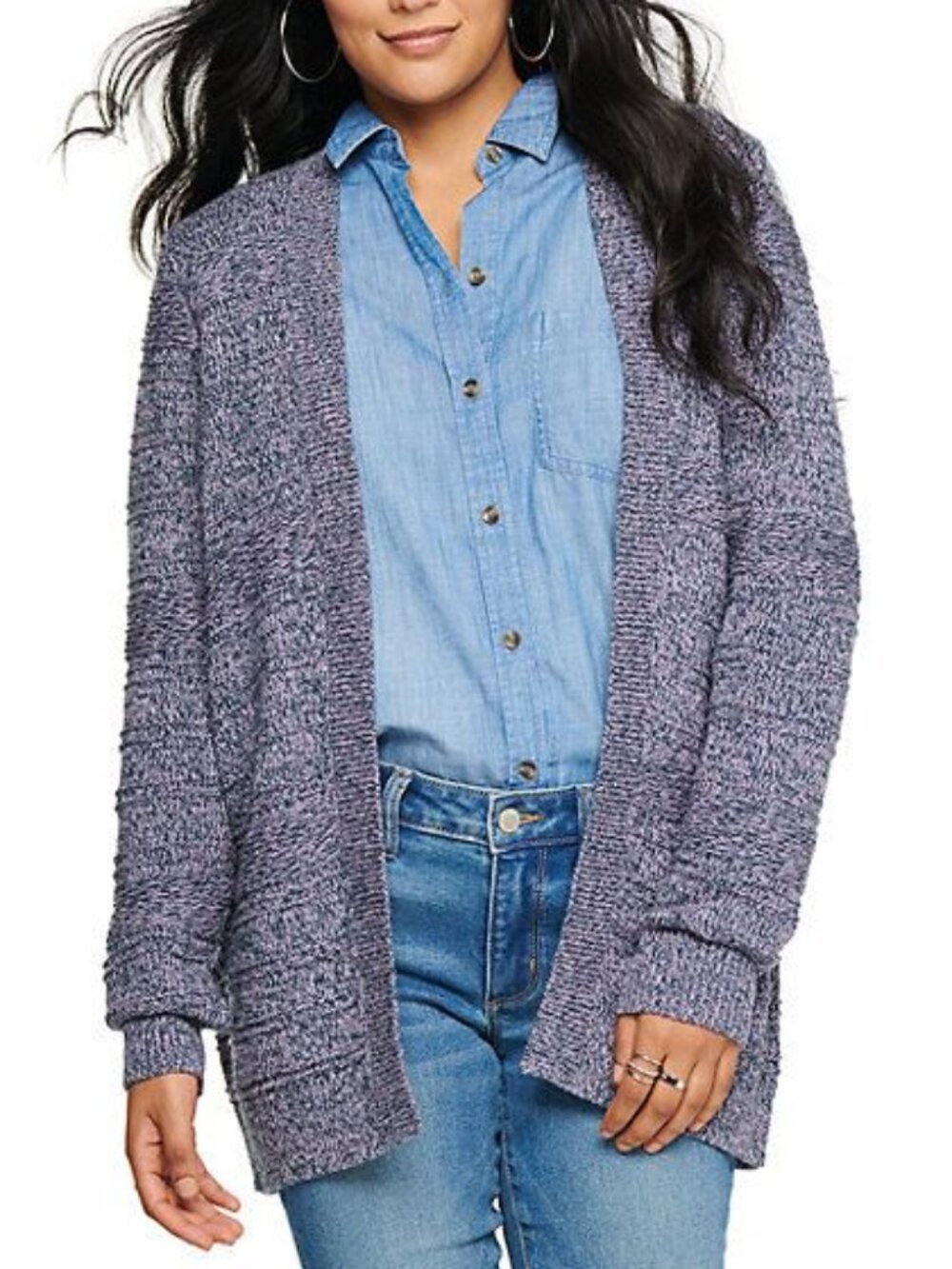 NEW NWT SONOMA Allover Stitch Cardigan Teal Lilac Lavender Pink Open Sweater XS